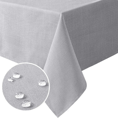 Linen Textured Table Cloths 60 x 120 Inch Premium Solid Tablecloth Spill-Proof Waterproof Table Cover for Dining Buffet Feature Extra Soft and Thick Fabric Wrinkle Free, Taupe