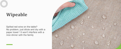 Textured Polyester Tablecloth Rectangle 52x70 Waterproof Spill-Proof Wipeable Table Cloth Wrinkle Free Dining Table Cover for Birthday Farmhouse Spring Tablecloths Up to 36‘'X54''